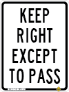 Keep right except to pass